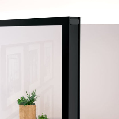 Interiérové Dveře Černé 76X201,5 Cm Tvrzené Sklo A Hliník Úzké Černá A Průhledná