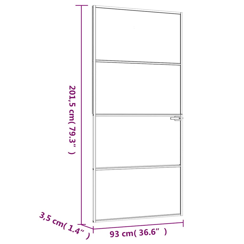 Interiérové Dveře Bílé 93X201,5 Cm Tvrzené Sklo A Hliník Úzké