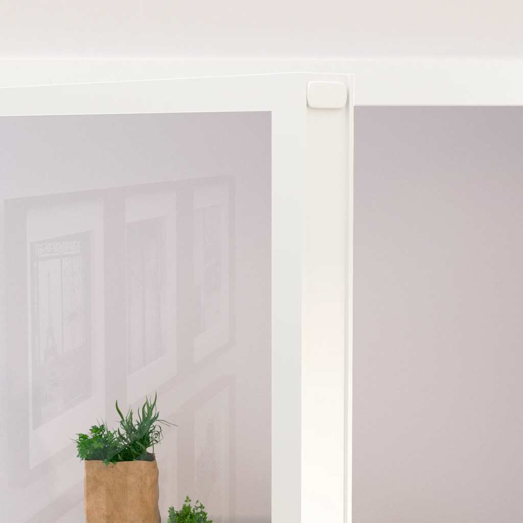Interiérové Dveře Bílé 102X201,5 Cm Tvrzené Sklo A Hliník Úzké