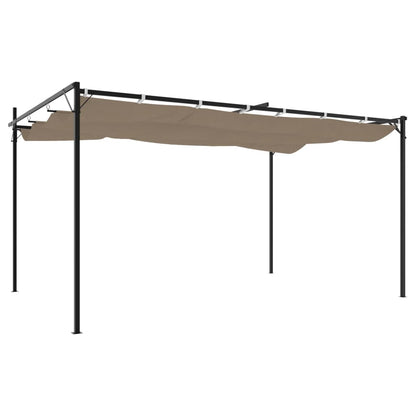 Pergola Se Zatahovací Střechou Taupe 395 X 292 X 230 Cm
