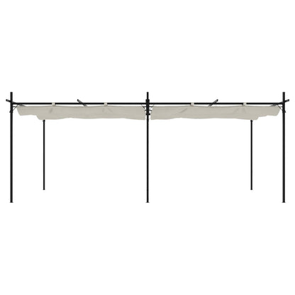 Pergola Se Zatahovací Střechou Krémová 589 X 292 X 230 Cm