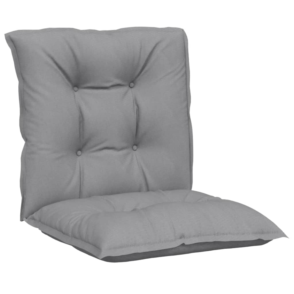 Podušky Na Židli Nízké Opěradlo 6 Ks Šedé 100X50X7 Cm Textil