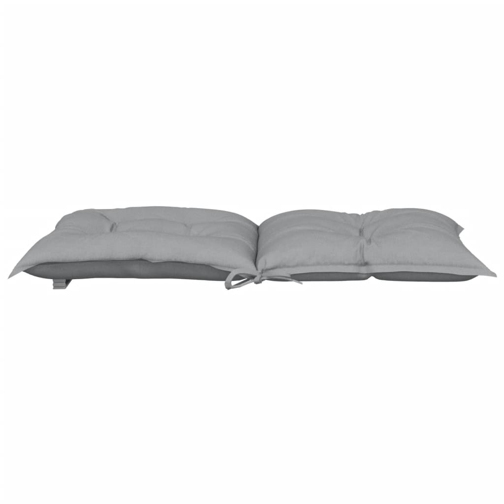 Podušky Na Židli Nízké Opěradlo 6 Ks Šedé 100X50X7 Cm Textil