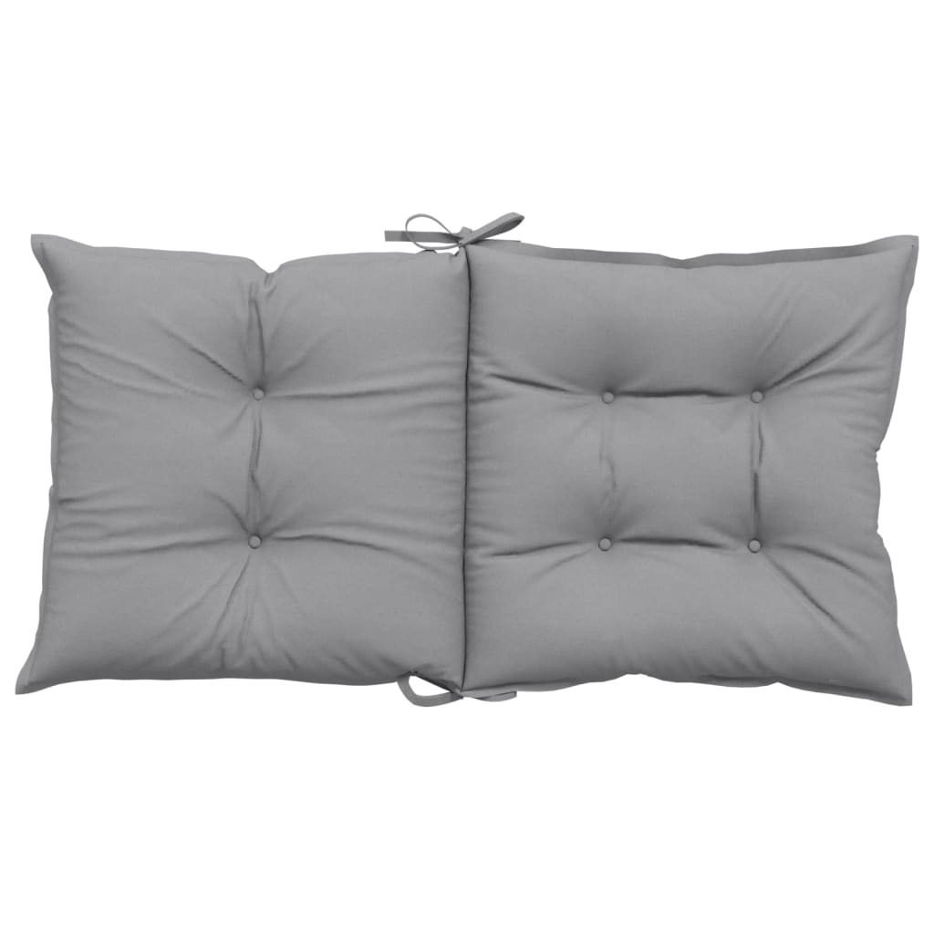 Podušky Na Židli Nízké Opěradlo 6 Ks Šedé 100X50X7 Cm Textil