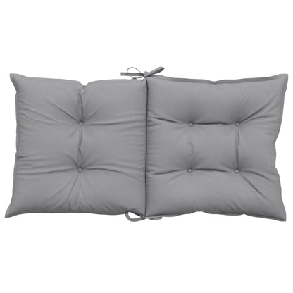 Podušky Na Židli Nízké Opěradlo 6 Ks Šedé 100X50X7 Cm Textil