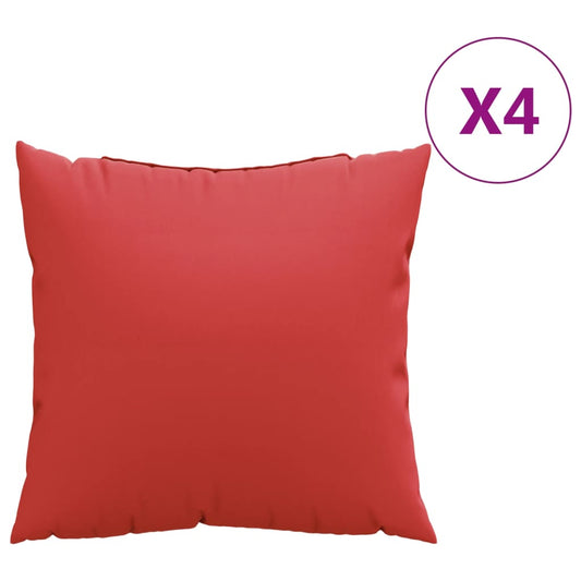 Polštáře Na Pohovku 4 Ks Červené 40 X 40 Cm Textil