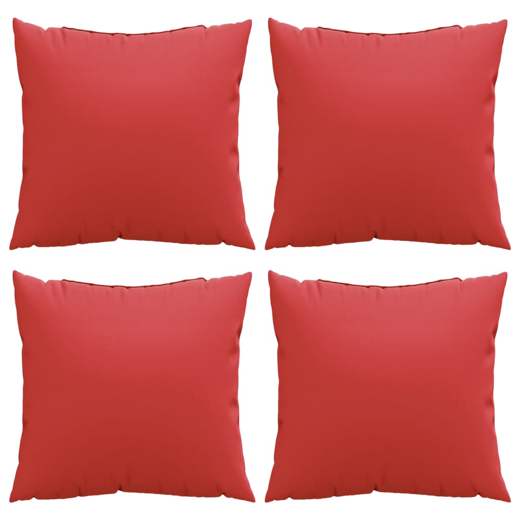 Polštáře Na Pohovku 4 Ks Červené 40 X 40 Cm Textil