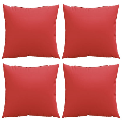 Polštáře Na Pohovku 4 Ks Červené 40 X 40 Cm Textil