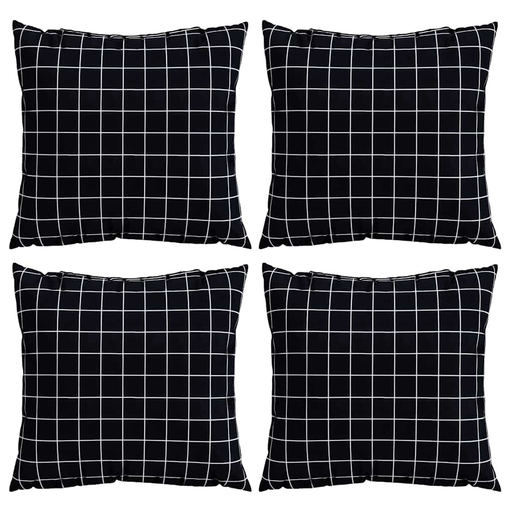 Závěsné Polštáře 4 Pcs Polyesterová Tkanina Černá Kostička