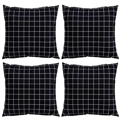 Závěsné Polštáře 4 Pcs Polyesterová Tkanina Černá Kostička