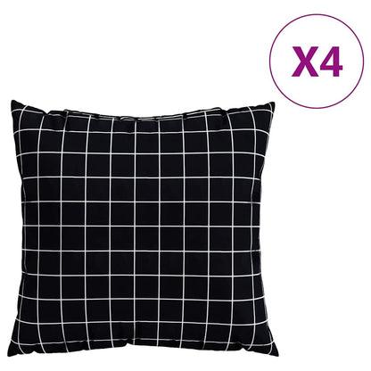 Závěsné Polštáře 4 Pcs Polyesterová Tkanina Černá Kostička