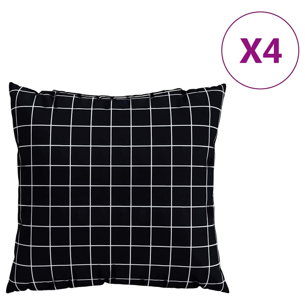 Závěsné Polštáře 4 Pcs Polyesterová Tkanina Černá Kostička
