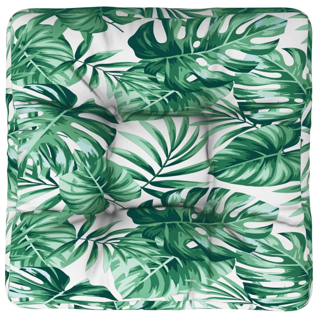 Poduška Na Palety Vzor Listů 50 X 50 X 12 Cm Textil