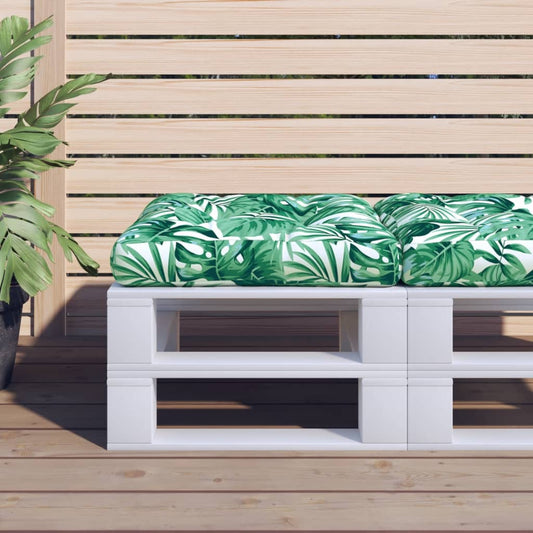 Poduška Na Palety Vzor Listů 50 X 50 X 12 Cm Textil