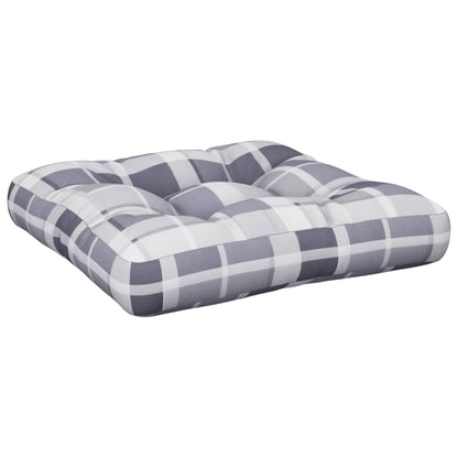 Poduška Na Palety Šedá Károvaná 60 X 60 X 12 Cm Textil
