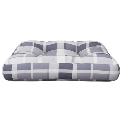 Poduška Na Palety Šedá Károvaná 60 X 60 X 12 Cm Textil