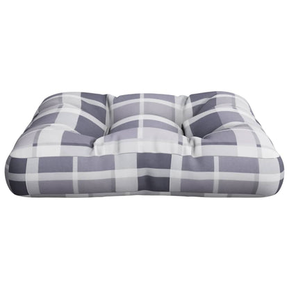 Poduška Na Palety Šedá Károvaná 60 X 60 X 12 Cm Textil