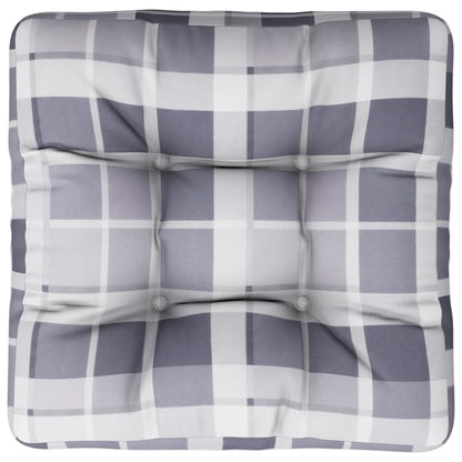 Poduška Na Palety Šedá Károvaná 60 X 60 X 12 Cm Textil