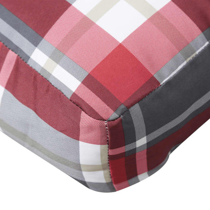 Poduška Na Palety Červená Károvaná 70 X 70 X 12 Cm Textil