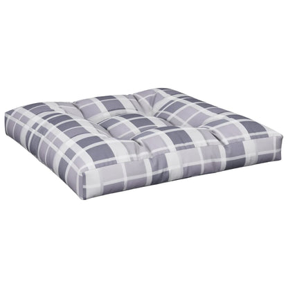 Poduška Na Palety Šedá Károvaná 80 X 80 X 12 Cm Textil