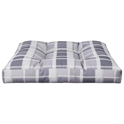 Poduška Na Palety Šedá Károvaná 80 X 80 X 12 Cm Textil