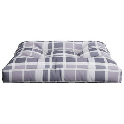Poduška Na Palety Šedá Károvaná 80 X 80 X 12 Cm Textil