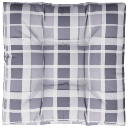 Poduška Na Palety Šedá Károvaná 80 X 80 X 12 Cm Textil