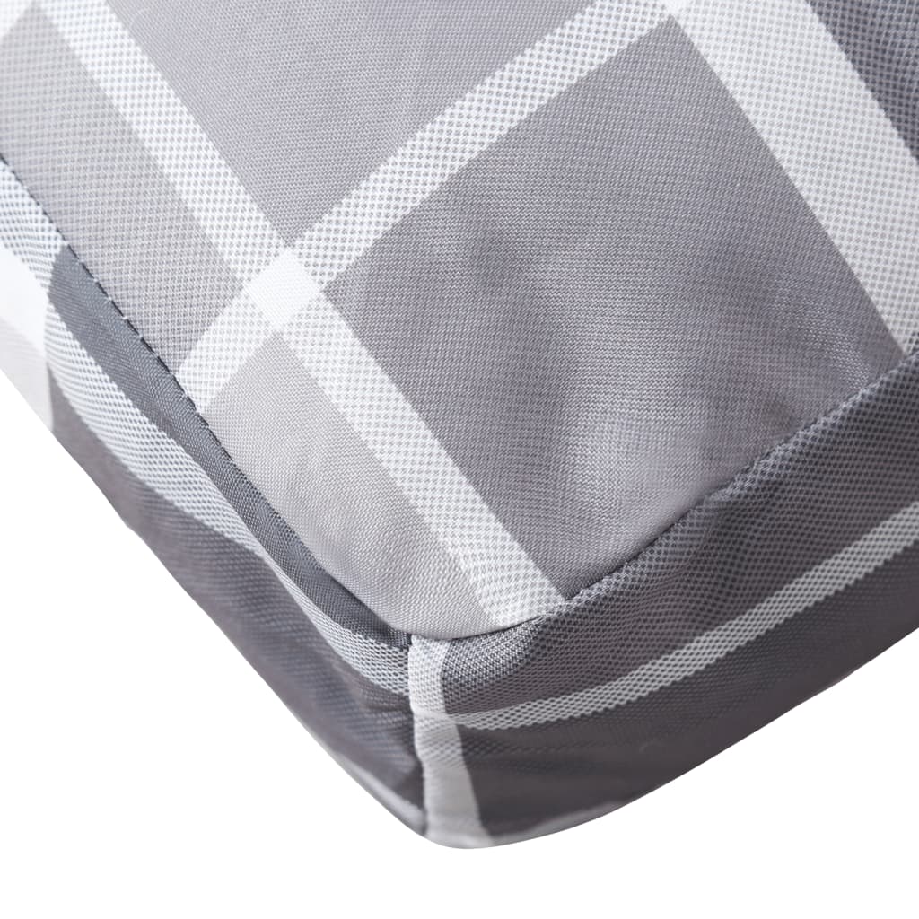 Poduška Na Palety Šedá Károvaná 80 X 80 X 12 Cm Textil