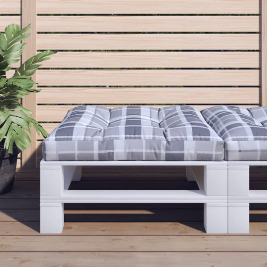 Poduška Na Palety Šedá Károvaná 80 X 80 X 12 Cm Textil