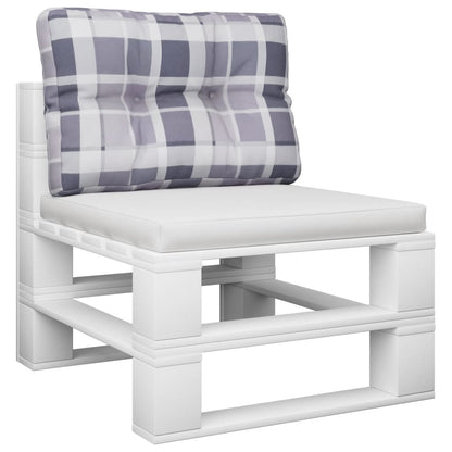 Poduška Na Palety Šedá Károvaná Textil Vzor Šedá Kostka