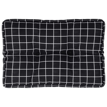 Poduška Na Palety Černá Károvaná Textil Černý Kostkovaný Vzor