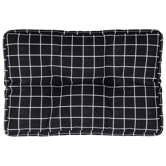 Poduška Na Palety Černá Károvaná Textil Černý Kostkovaný Vzor