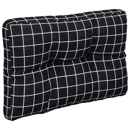 Poduška Na Palety Černá Károvaná Textil Černý Kostkovaný Vzor