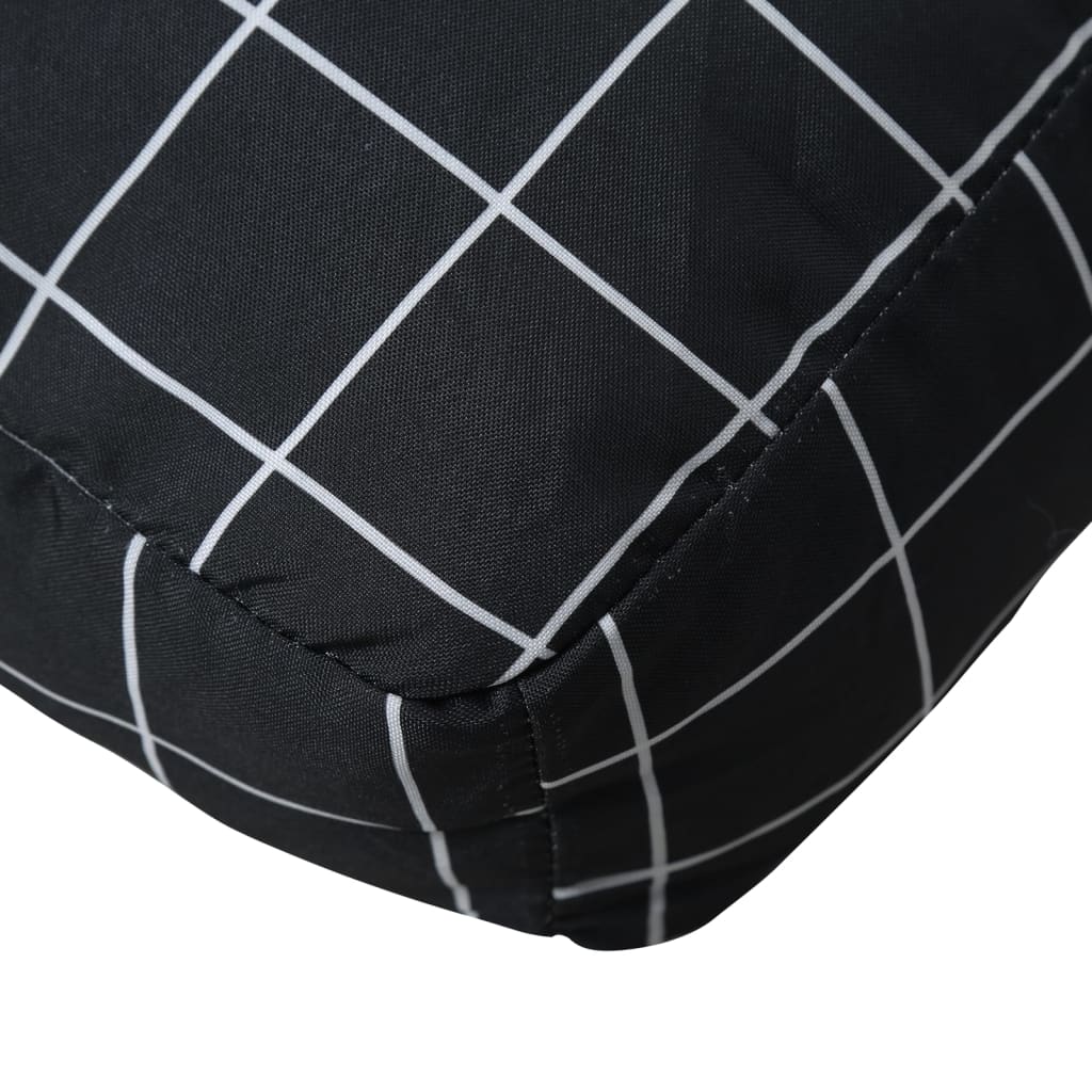 Poduška Na Palety Černá Károvaná Textil Černý Kostkovaný Vzor