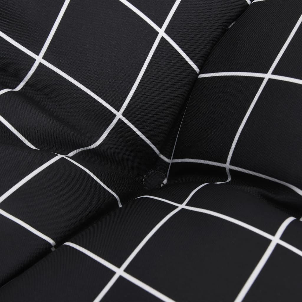 Poduška Na Palety Černá Károvaná Textil Černý Kostkovaný Vzor