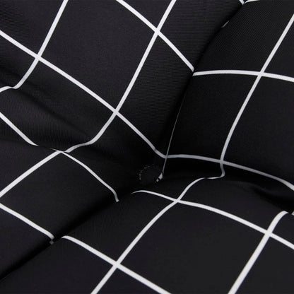 Poduška Na Palety Černá Károvaná Textil Černý Kostkovaný Vzor