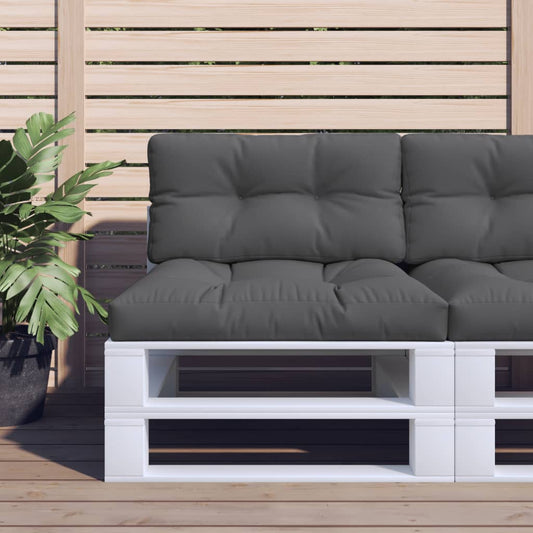 Poduška Na Palety Antracitová 70 X 40 X 12 Cm Textil