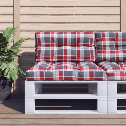 Poduška Na Palety Červená Károvaná 80 X 40 X 10 Cm Textil Vzor Červená Kostka