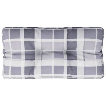 Poduška Na Palety Šedá Károvaná 70 X 40 X 12 Cm Textil