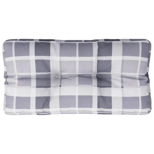 Poduška Na Palety Šedá Károvaná 70 X 40 X 12 Cm Textil