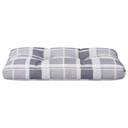 Poduška Na Palety Šedá Károvaná 70 X 40 X 12 Cm Textil
