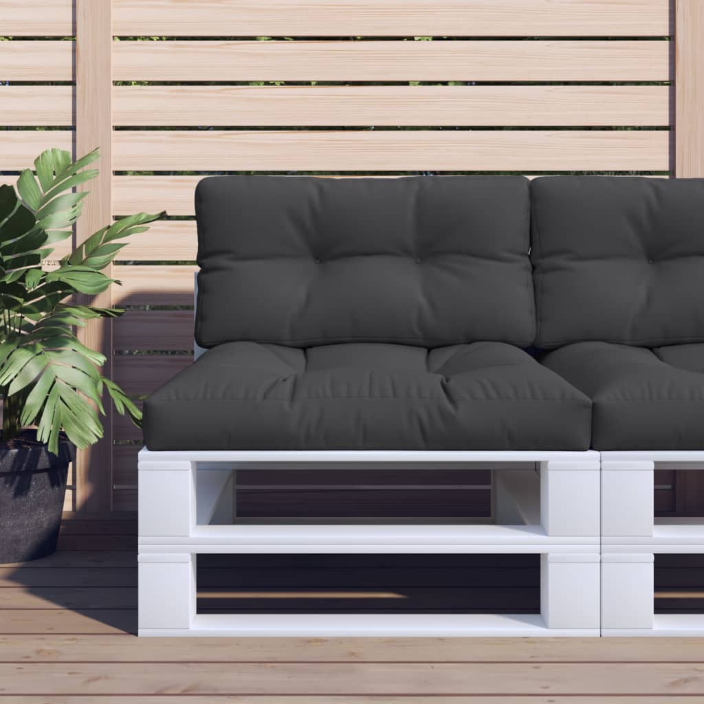 Poduška Na Palety Černá 80 X 40 X 12 Cm Textil