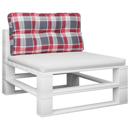 Poduška Na Palety Červená Károvaná 80 X 40 X 10 Cm Textil Vzor Červená Kostka