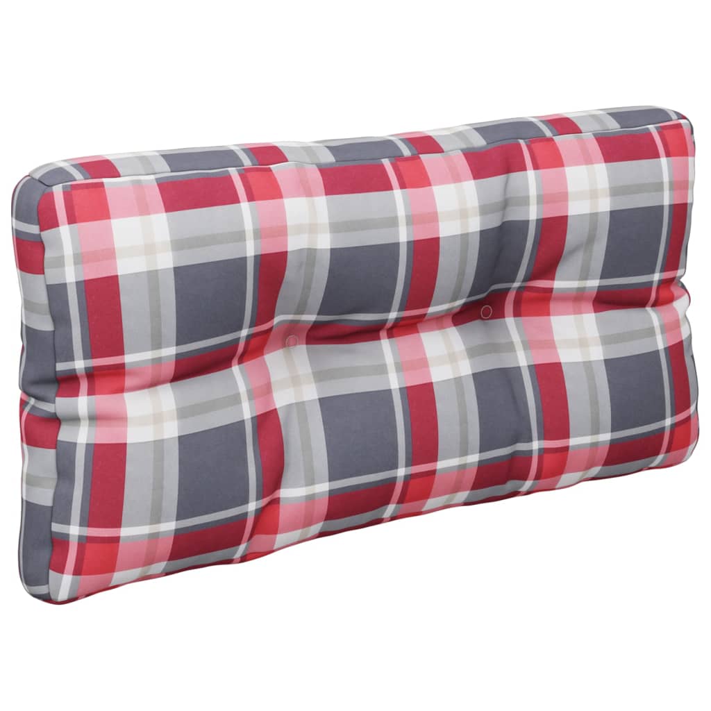 Poduška Na Palety Červená Károvaná 80 X 40 X 10 Cm Textil Vzor Červená Kostka