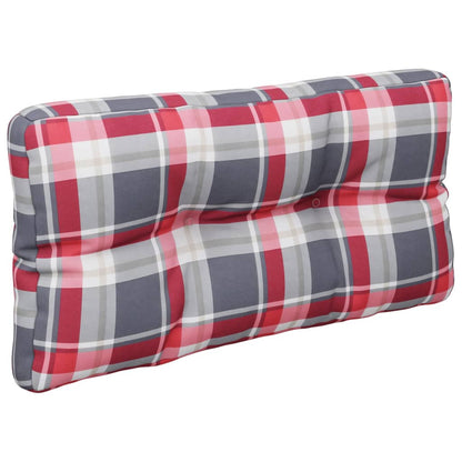 Poduška Na Palety Červená Károvaná 80 X 40 X 10 Cm Textil Vzor Červená Kostka
