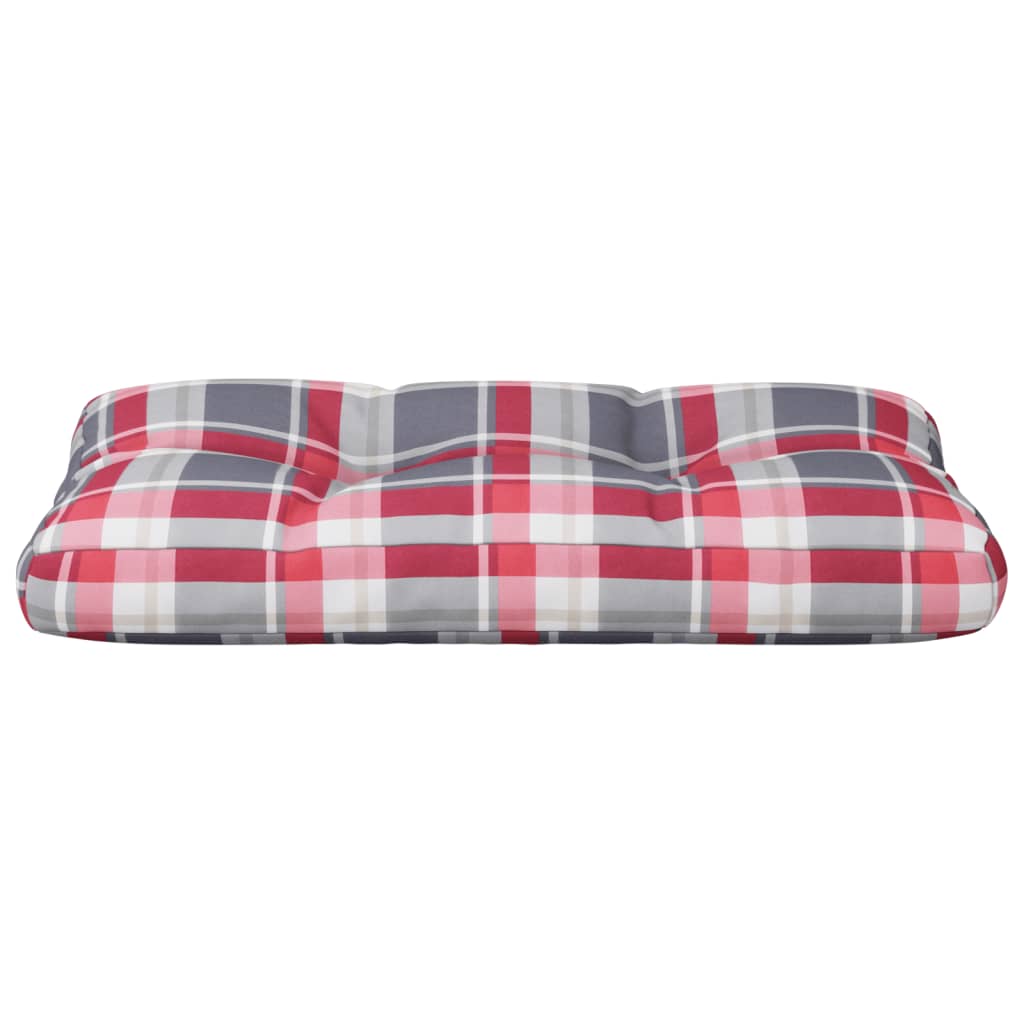 Poduška Na Palety Červená Károvaná 80 X 40 X 10 Cm Textil Vzor Červená Kostka