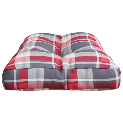 Poduška Na Palety Červená Károvaná 80 X 40 X 10 Cm Textil Vzor Červená Kostka