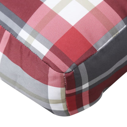 Poduška Na Palety Červená Károvaná 80 X 40 X 10 Cm Textil Vzor Červená Kostka