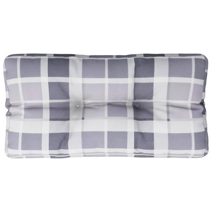 Poduška Na Palety Šedá Károvaná 80 X 40 X 10 Cm Textil
