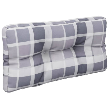 Poduška Na Palety Šedá Károvaná 80 X 40 X 10 Cm Textil